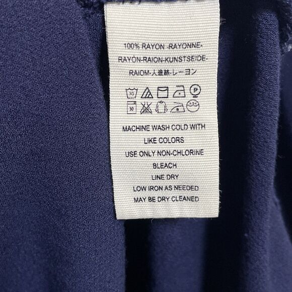 Free People Easy Girl Bell Top Dark Blue Bell Sleeve Blouse Size Medium Boho - Picture 7 of 10